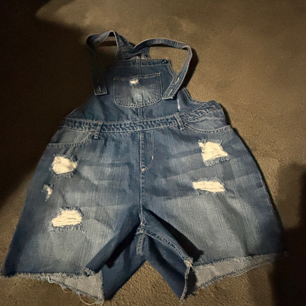 The Children's Place Blue Distressed Overalls